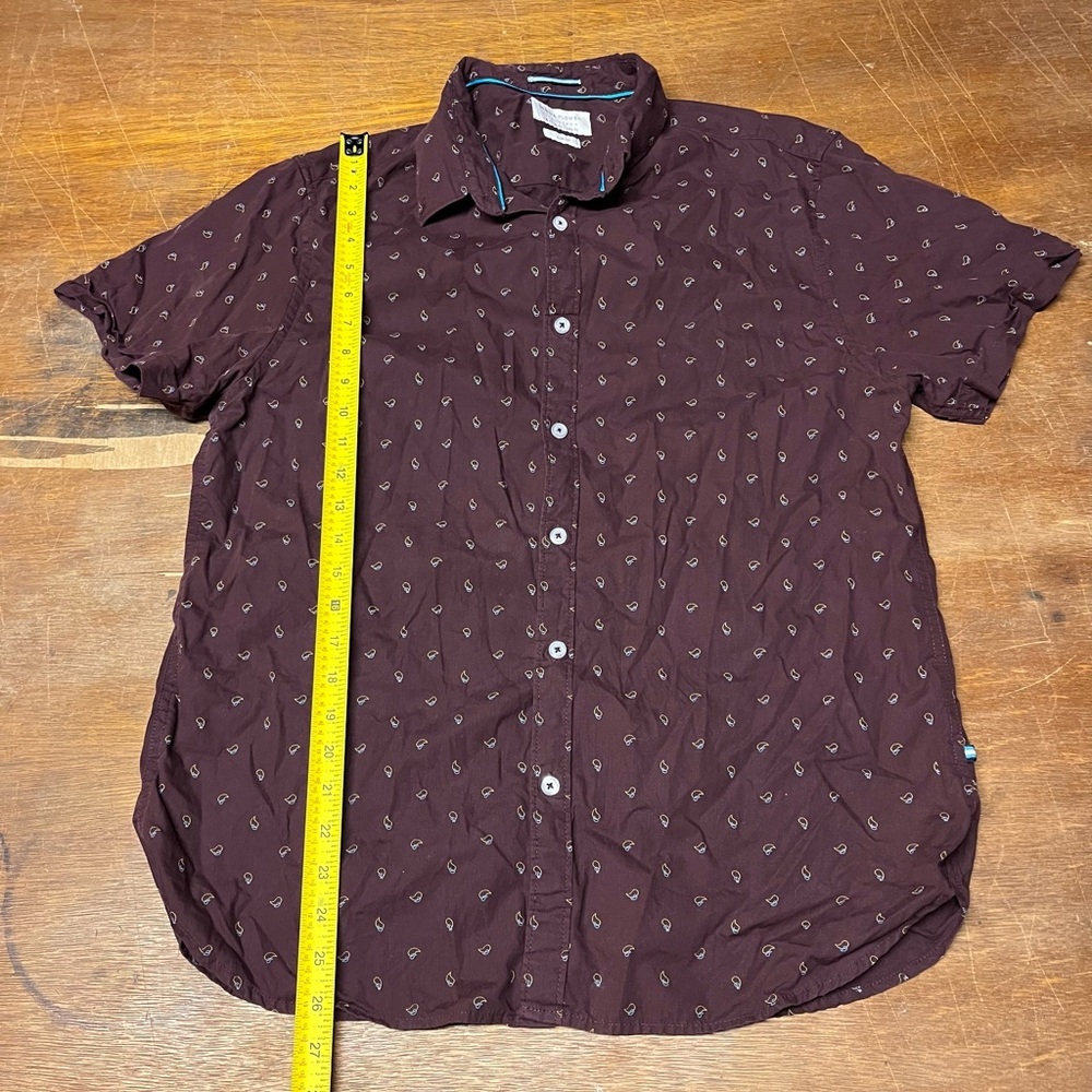 Denim & Flower Men’s Button Down Shirt - Maroon- Good Condition - Size Large